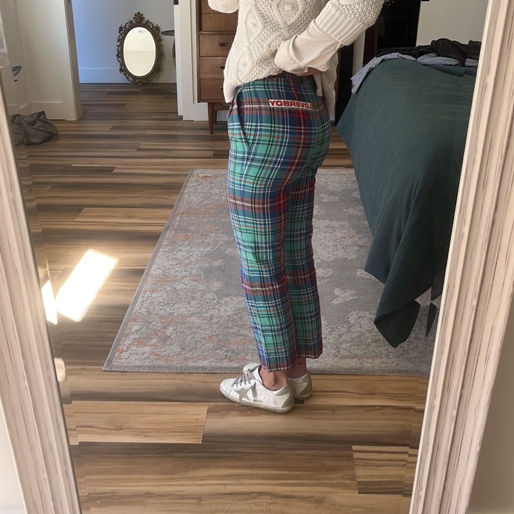 Charles Jeffrey LOVERBOY Red Blue Plaid Pants Women’s‎ XS (0) EUC - Picture 4 of 12